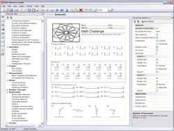 Math Resource Studio screen