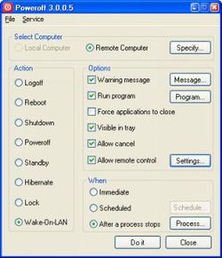 Poweroff screen