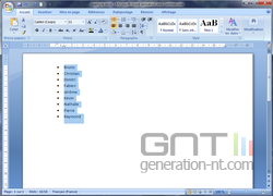 Word tri liste mots 3