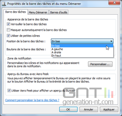 changement position barre tache