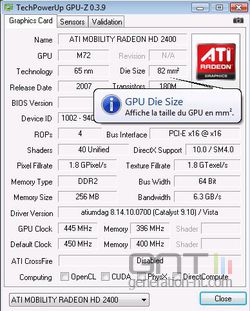 GPU-Z fran&ccedil;ais