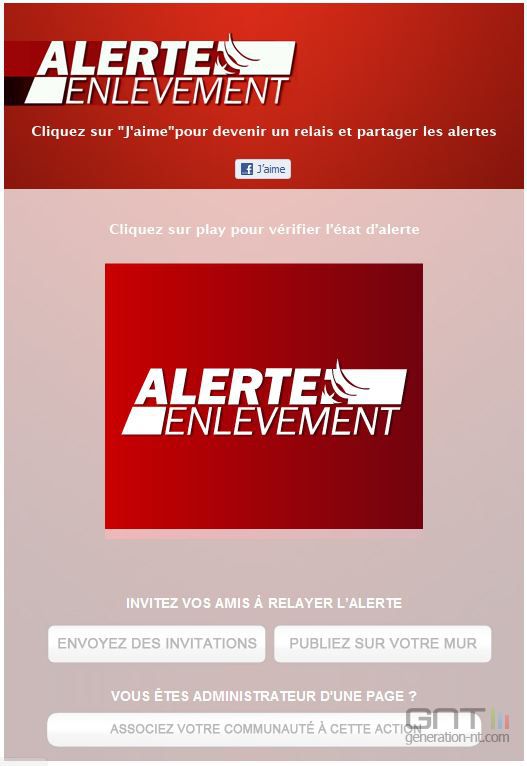 Alerte enlèvement - page facebook Alerte enlèvement - page facebook