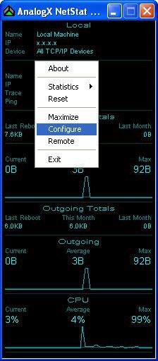 AnalogX NetStat Live screen 1