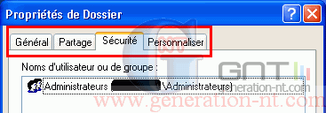 Article n° 102 - Ajout de l'onglet S&eacute;curit&eacute; sous Windows XP version familiale - 1