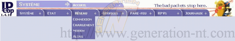 Article n° 105 - Firewall IPCop : interface web d'administration - IPCop2 - Menu Réseau