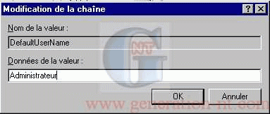 Article n° 128 - Activer le logon automatique sous Windows NT4 - 5