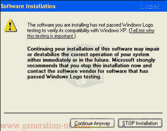 Article n° 19 - Installation connexion ADSL USB sous Windows XP - 01 driver software installation mo