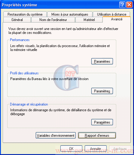 Article n° 32 - D&eacute;sactivez la demande d'envoi du rapport d'erreurs lorsqu'une application plante (Win XP) - 1