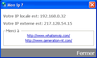 Article n° 50 - Conna&icirc;tre son adresse IP "Locale / Internet"  (NT4/2000/XP) - 1