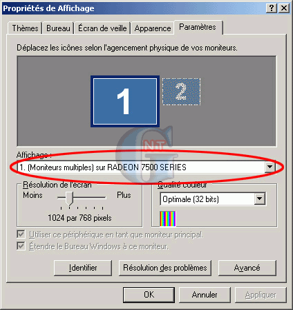 Article n° 51 - Paramétrage d'une carte vidéo ATI avec sortie TV - 01 - configuration ati