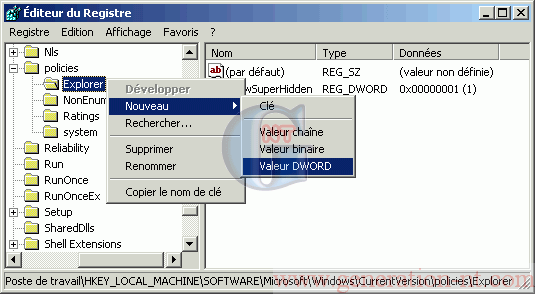Article n° 53 - Cacher un lecteur du poste de travail (NT4 / 2000 / XP) - 1