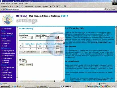 Article n° 57 - Créer un serveur FTP : routeur Netgear DG814 - 10- netgear