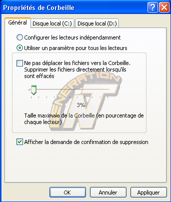 Article n° 65 - Guide d'optimisation de Windows XP - corbeille