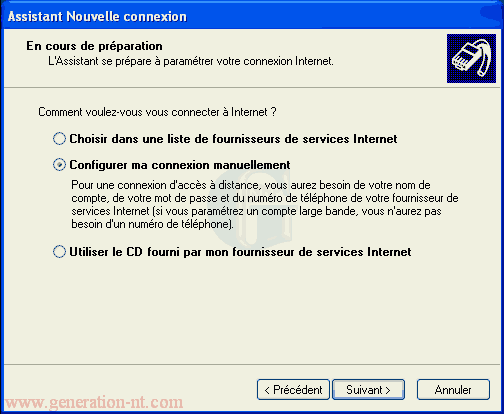 Article n° 7 - Installation de l'ADSL - modem ethernet - 10 assistant nouvelle connexion