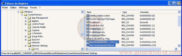Article n° 73 - Augmentez le nombre de connexions possibles avec Internet Explorer 6 (NT/2000/XP) - 4