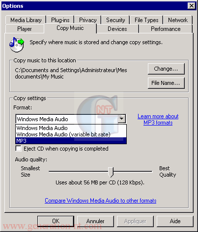 Article n° 74 - Activez le codage MP3 sous Windows Media Player 8/9/10 (2000/XP) - 4