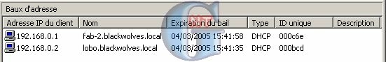 Article n° 79 - Mise en place d'un serveur DHCP Win 200x serveur. - baux-en-cours