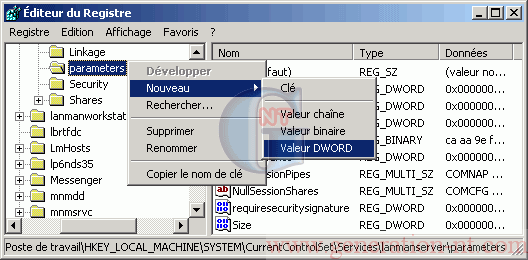 Article n° 81 - Comment cacher un ordinateur des Favoris r&eacute;seau ? (Win NT / 2000 / XP) - 1
