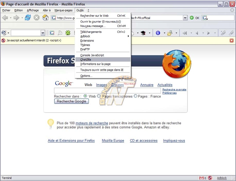 Article n° 88 - Les meilleures extensions pour Firefox - chatzilla3