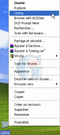 Article n° 95 - Listez le contenu d'un r&eacute;pertoire ou CD-ROM en un clic (2000/XP) - 4