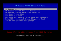 AVG Rescue CD screen 2
