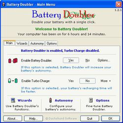 Battery Doubler screen 1