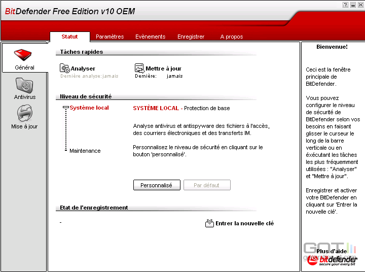 BitDefender Free Edition BitDefender Free Edition interface