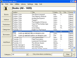 BookDB screen 1