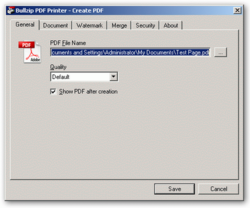 Bullzip PDF Printer screen 1