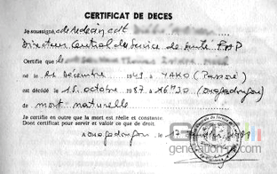 Certif deces