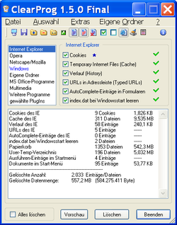 ClearProg screen