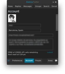 DestroyTwitter screen 1