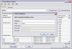 Form History Control screen 2