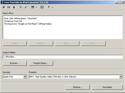 Free YouTube to iPod Converter screen 1