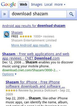 Goofle Search mobile app