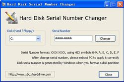 Hard Disk Serial Number Changer screen