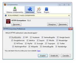 HTTPS Everywhere screen 1