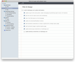 Hub List screen 2