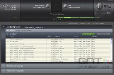 Interface Avvenu Music Player