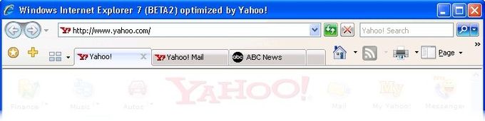 Internet Explorer 7 bêta 2 Yahoo