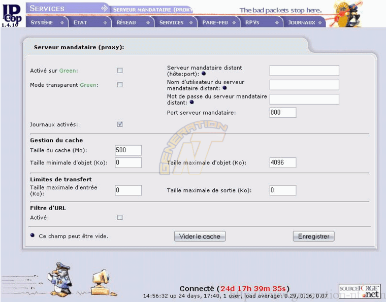 IPCop : Serveur mandataire (Proxy)