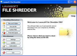 Lavasoft File Shredder screen 2