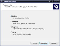 Locked Files Wizard screen 1