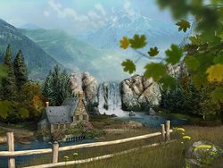 mountain waterfall screen