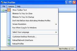 Net Profiles screen 2