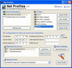 Net Profiles screen 3