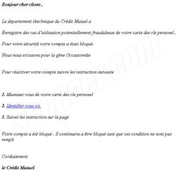 Phishing Cr&eacute;dit Mutuel mai 2009