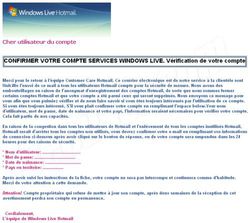 Phishing Hotmail mai 2009