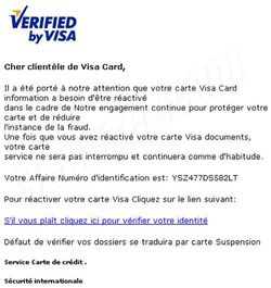 Phishing Visa septembre 2009 1
