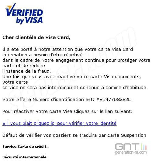 Phishing Visa septembre 2009 1